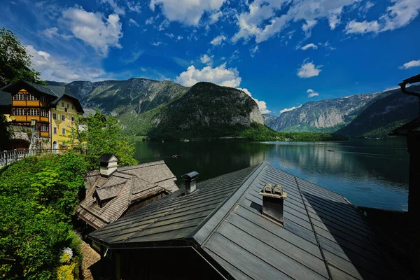 Beautiful Scenic Landscape Austrian Alps Lake Hallstatt Salzkammergut Austria — Stock Photo, Image