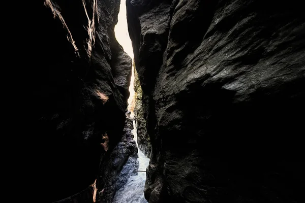 Wasserfall Der Liechtensteinklamm Oder Liechtensteinklamm Besonders Enge Klamm Mit Mauern — Stockfoto