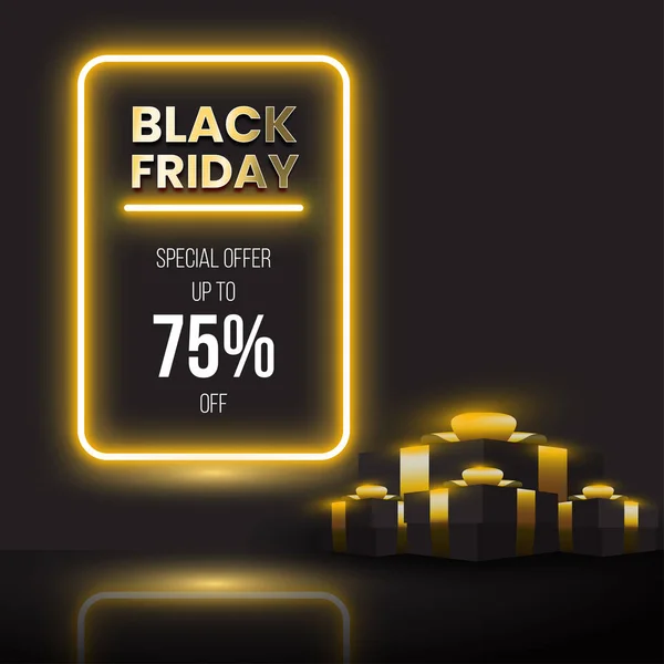 Kara Cuma özel teklifi neon ve premium hediye kutusu ile