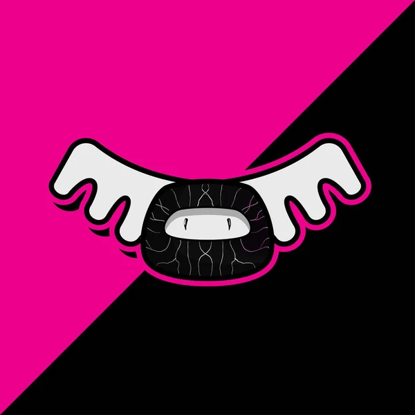 Sevimli küçük siyah canavar kanatlı karakter vektörü