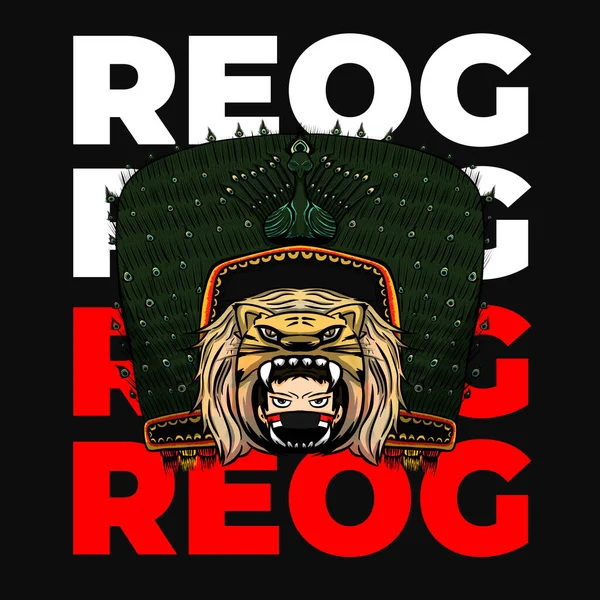 Hand Drawn Indonesian Reog Illustration — Foto de Stock