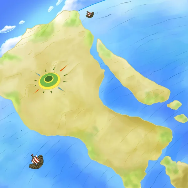 Anime tarzlı Java Adası Endonezya Haritası