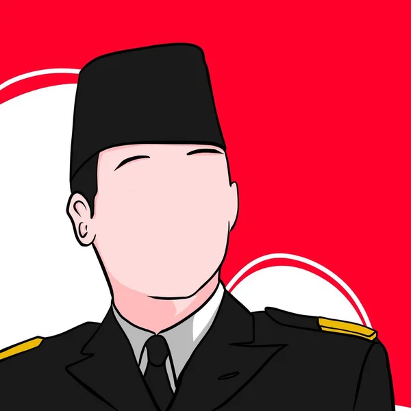 Indonezyjski Bohater Narodowy Portret Przejrzyste Tło — Zdjęcie stockowe