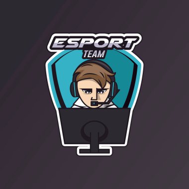 Esport simgesi oyun logosu mavi video oyunu
