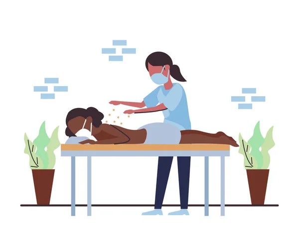 Illustrazione Sanitaria Alternativa Progettazione Fondo Terapia Reiki — Vettoriale Stock