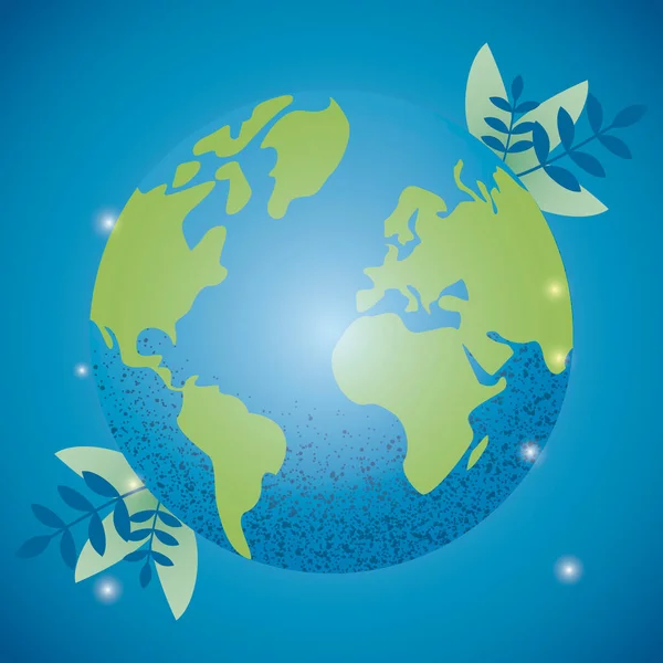 Экология Фон Земля Зеленый Мир Голубая Планета — стоковый вектор