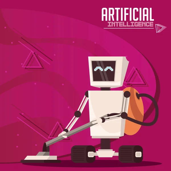 Schonere Robot Technologie Van Toekomst Cartoon Illustratie — Stockvector