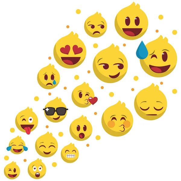 Emoji Ritning Design Ikon Illustration Uppsättning Emoticon — Stock vektor