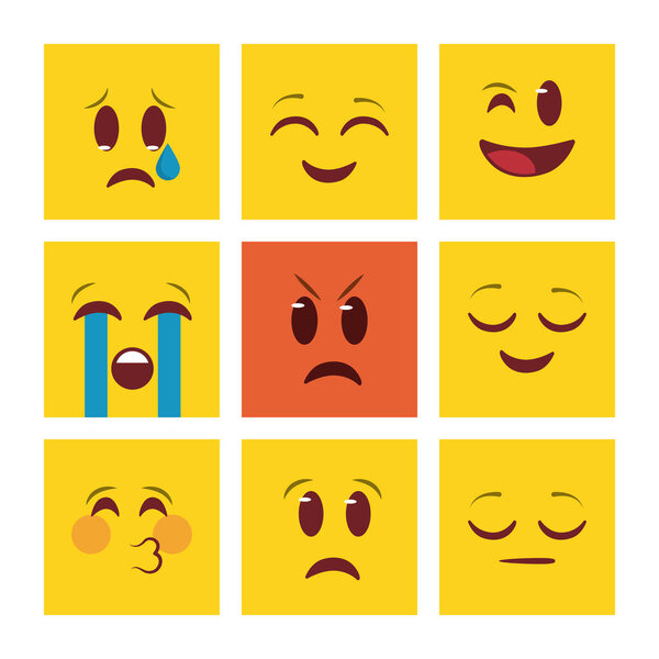 Emoji draw design, icon illustration, set of emoticon