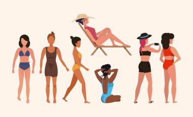 Plaj partisindekiler resim çiziyor, poster asıyor.