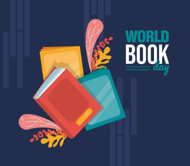 Kitap Günü illüstrasyon duvar kağıdı konsept afiş tasarımı