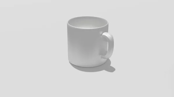白色杯子的品牌模型 3D渲染 — 图库照片