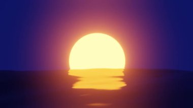 Gün batımında deniz. Güneş ışınları suya yansıyor.