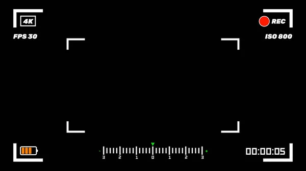 Méretű Kereső Lemezkijelző Fekete Képernyő Videofelvétel Paraméterekkel Chromakey Fényképezési Minőségi — Stock Vector