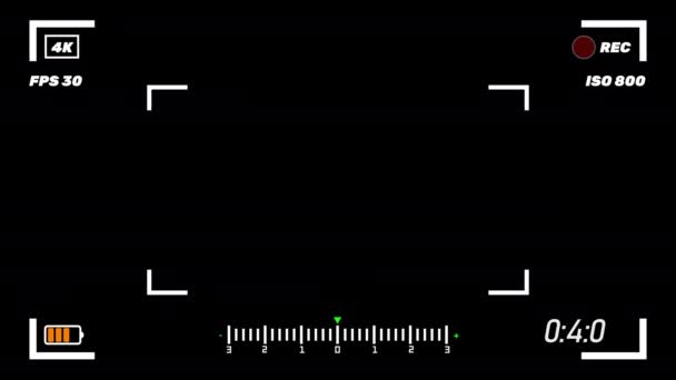 Видоискатель Запись Экрана Прозрачном Фоне Параметры Съемки Видео Показатели Качества — стоковое видео