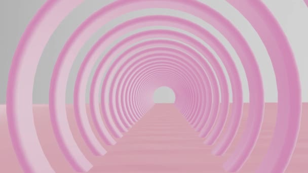 Imagens Vídeo Abstratas Cores Rosa Voando Através Dos Arcos Animação — Vídeo de Stock