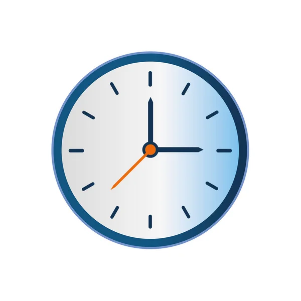 Wandklok Geïsoleerd Witte Achtergrond Vector Illustratie Van Horloge — Stockvector
