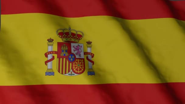 Bandera España Ondeando Viento España Imágenes Vídeo Bandera Nacional — Vídeos de Stock