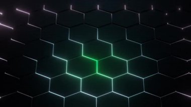 Modern soyut video görüntüleri. Parlayan altıgenler.