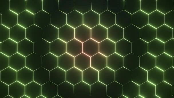 Modern Abstract Video Footage Glowing Hexagons — Stock Video