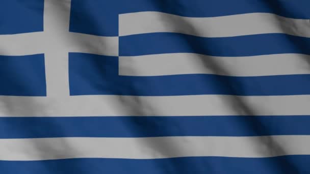 Drapeau Grec Agitant Dans Vent Grèce Drapeau National Séquences Vidéo — Video