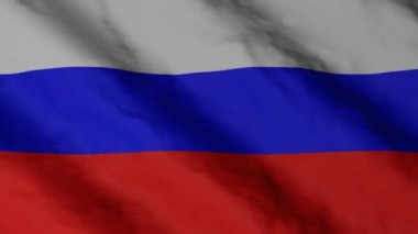Rüzgarda dalgalanan Rus bayrağı. Rusya Federasyonu ulusal bayrak video görüntüleri.