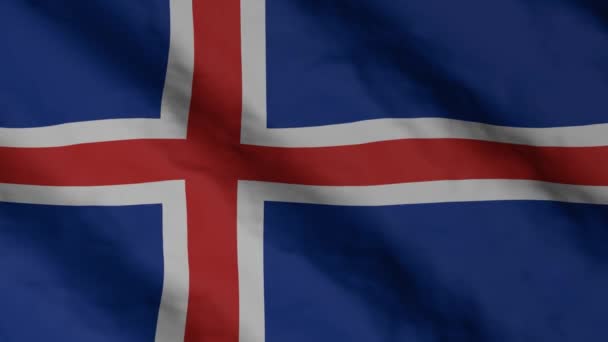 Islandská Vlajka Vlaje Větru Island Národní Vlajka Video Záběry — Stock video