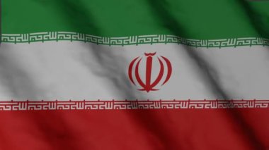 Rüzgarda dalgalanan İran bayrağı. İran ulusal bayrak video görüntüleri.