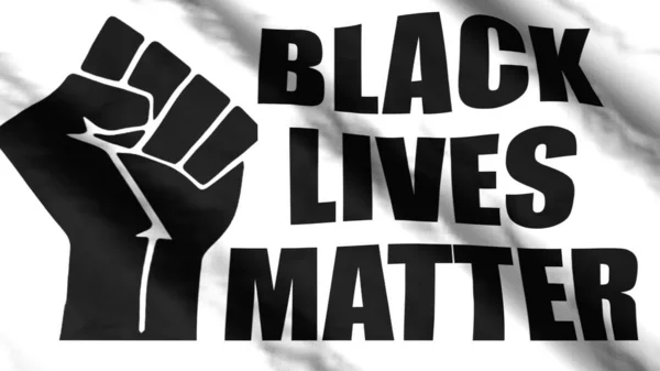 Blm Flag Waving Wind Black Lives Matter Symbol — Stock Photo, Image