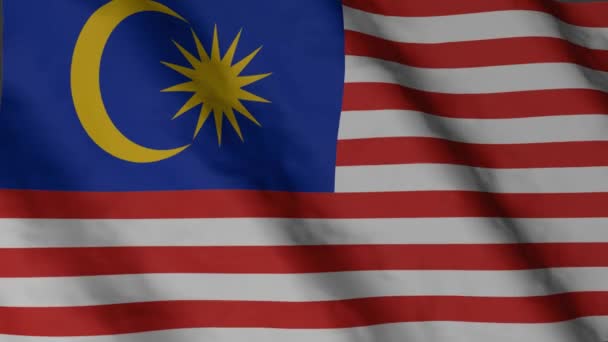 Malajská Vlajka Vlála Větru Malajsie Národní Vlajka Video Záznam — Stock video