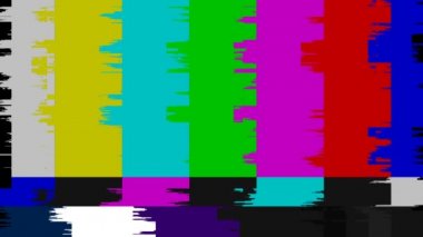 Beyaz gürültü video kaydı. Televizyon sesi efekti. Sinyal yok..