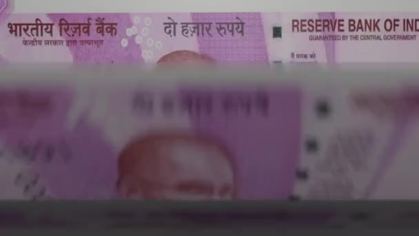 Billetes 2000 Rupias Indias Cajero Automático India Conteo Efectivo Video — Vídeos de Stock