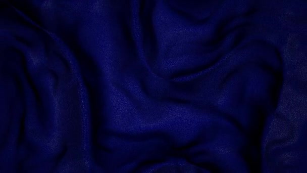 Koyu Mavi Ipek Kumaş Video Güzel Tekstil Nötr Arkaplan Görüntüleri — Stok video