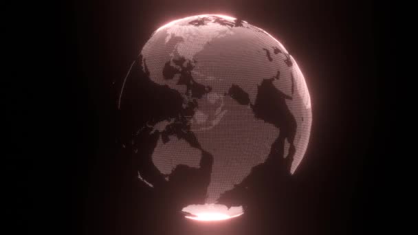 Вращающаяся Планета Земля Технологические Видео Кадры Концепция Коммуникации Фон — стоковое видео