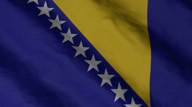 Bosna-Hersek ulusal bayrağı. Bosna-Hersek devlet bayrağı. 3B Hazırlama.