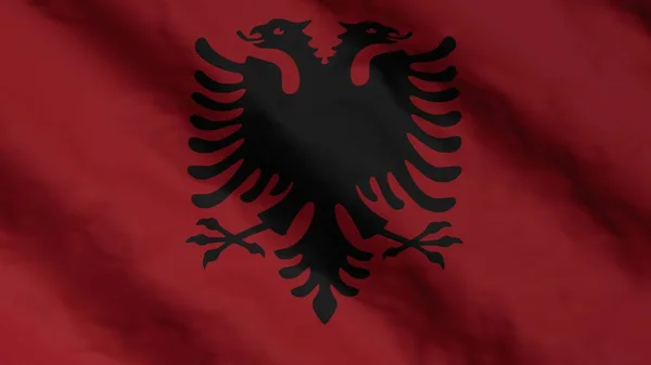 Національний Прапор Албанії Державний Прапор Албанії Приклад Render — стокове фото