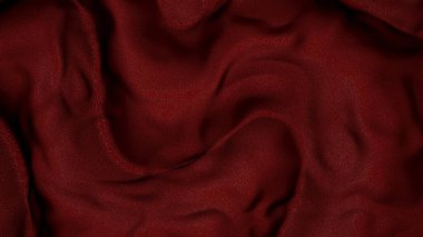 Mavi ipek kumaş video. Güzel tekstil nötr arka plan görüntüleri. 3 Boyutlu Hazırlama.