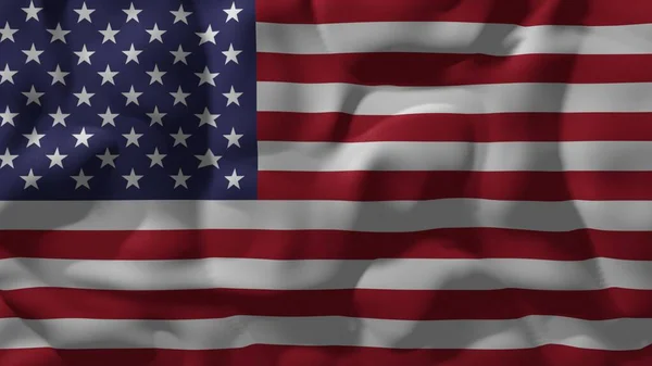 Flaga Stanów Zjednoczonych Ameryki Macha Wietrze Nagrania Flagi Usa Renderowanie — Zdjęcie stockowe