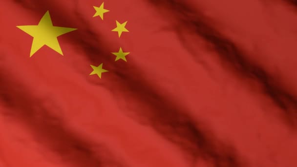 Chinese Flag Waving Wind China National Flag Video Footage — стокове відео