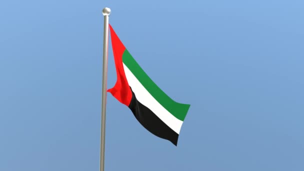 아랍에미리트 깃대에 바람에 아랍에미리트 — 비디오