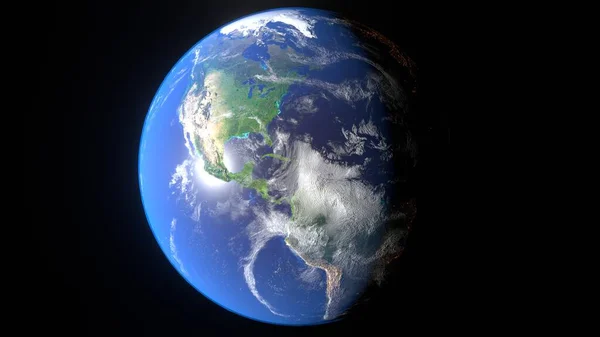 Planeta Tierra Girando Espacio Renderizado — Foto de Stock
