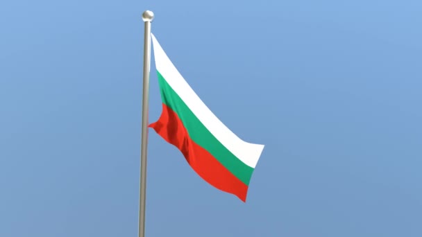 Bulharská Vlajka Stožáru Bulharská Vlajka Vlaje Větru — Stock video
