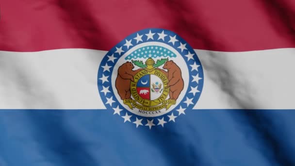 Bandera Del Estado Missouri Ondeando Viento Imágenes Vídeo — Vídeos de Stock