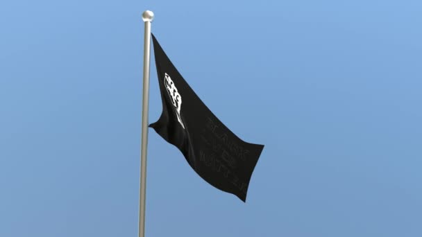 Σημαία Blm Κυματίζει Στον Άνεμο Σύμβολο Ύλης Μαύρων Ζωών — Αρχείο Βίντεο