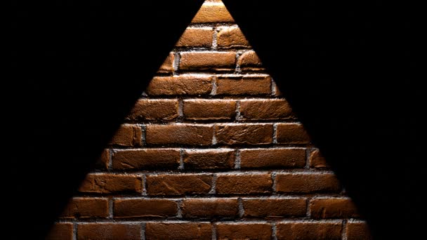 Brick Wall Illuminated Light Bulb Flashing Lamp — Stockvideo