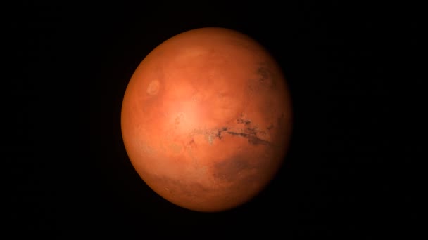 Spinning Planet Mars Beautiful Space Video Footage — Stock Video