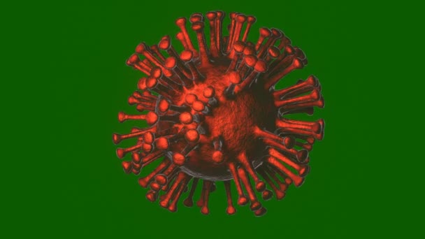 Coronavirus Cell Video Covid Body Collapse Chromakey Background — Stock Video