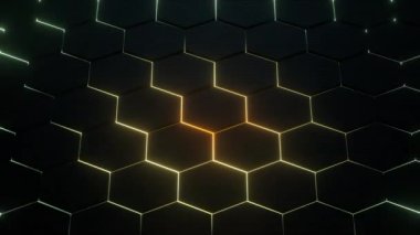 Modern soyut video görüntüleri. Parlayan altıgenler.