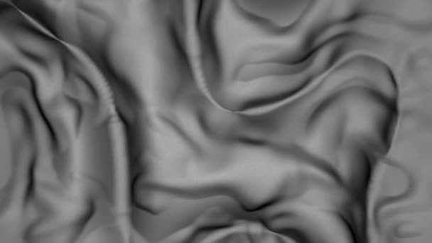 灰色の絹織物ビデオ 美しいなびく生地 ニュートラルな背景映像 — ストック動画