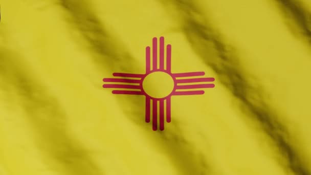 Vlag Van Staat New Mexico Wappert Wind Videomateriaal — Stockvideo